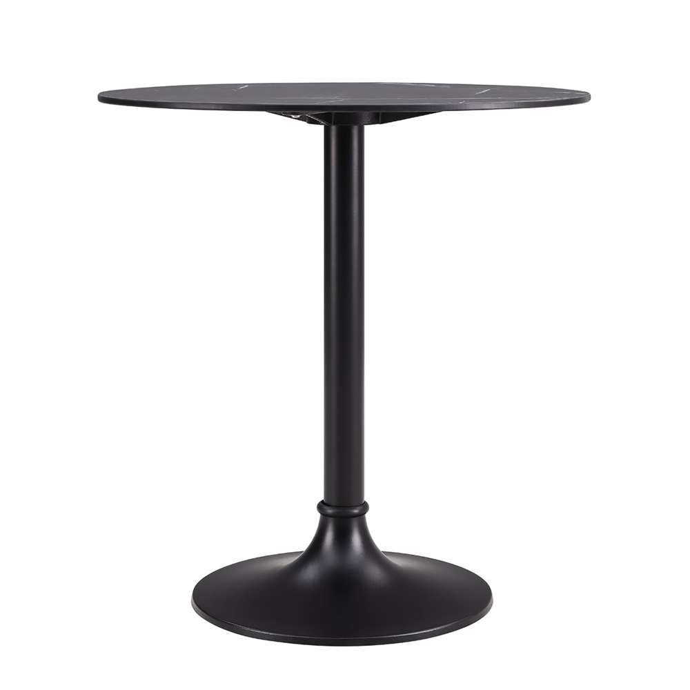 Euro Style - Jannie 30in Bistro Table in Black with Black Column and Base - 90409BLK-KIT veiw 1