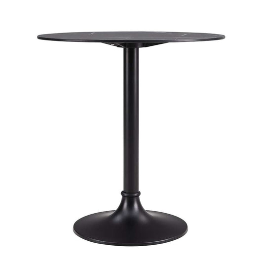 Euro Style - Jannie 30in Bistro Table in Black with Black Column and Base - 90409BLK-KIT veiw 1