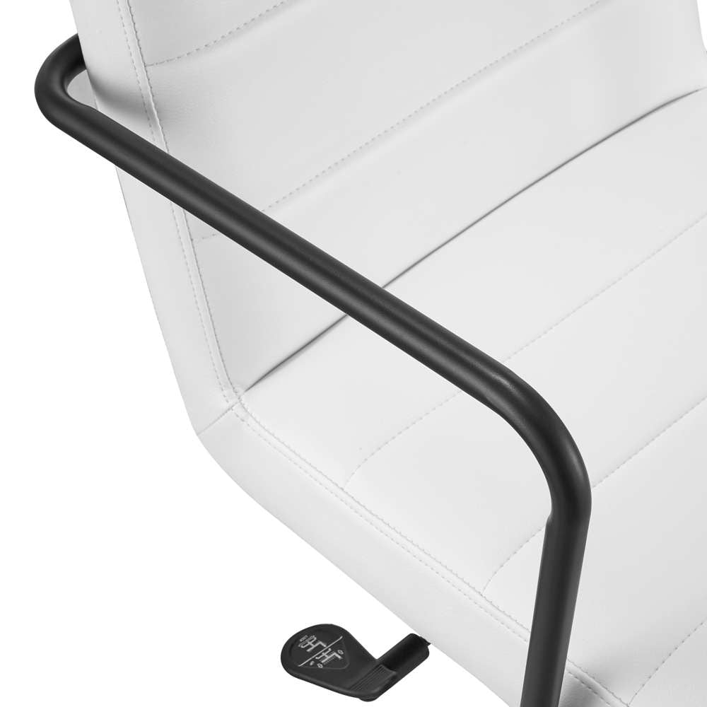 Euro Style - Leander Low Back Office Chair in White with Matte Black Armrests/Base - 10682-WHT veiw 6