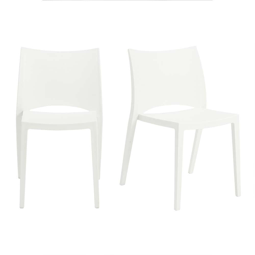 Euro Style - Leslie Stacking Side Chair in White (Set of 2) - 90034WHT-MP2 veiw 5