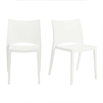Euro Style - Leslie Stacking Side Chair in White (Set of 2) - 90034WHT-MP2 veiw 5