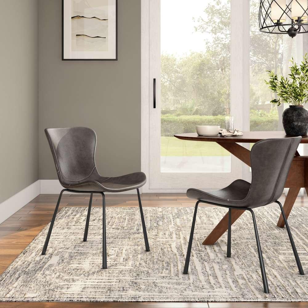 Euro Style - Melody Side Chair in Dark Gray (Set of 2) - 30510DKGRY veiw 7
