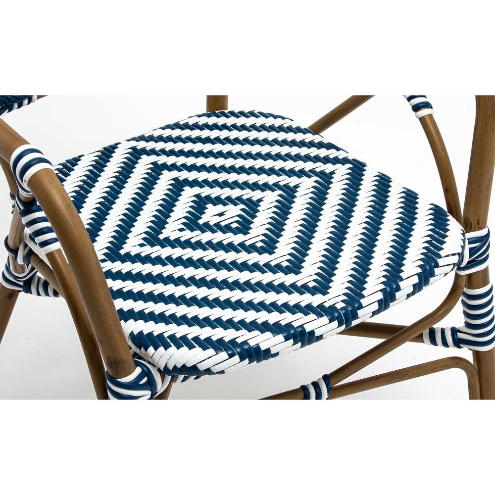 Euro Style - Orla Stacking Armchair in Blue/White Polyethylene Rattan with Light Brown Powder Coated Frame (Set of 2) - 90528 veiw 7