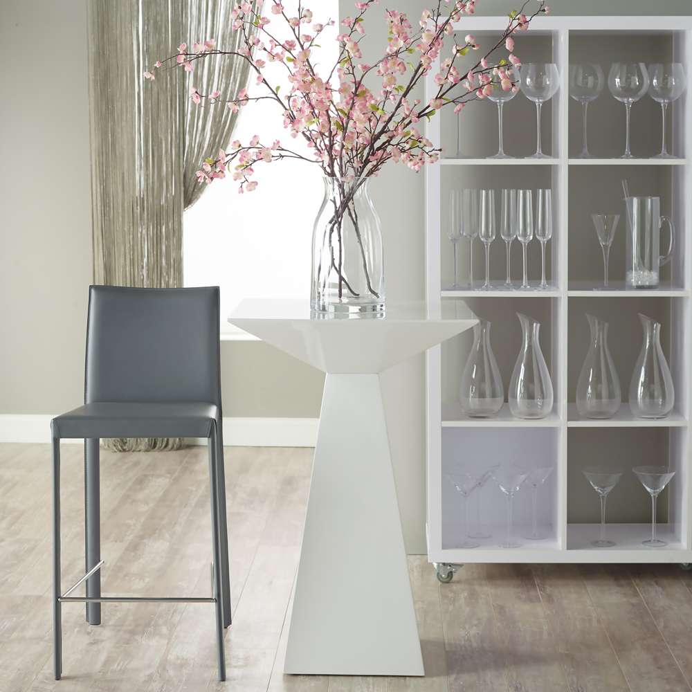 Euro Style - Tad-B 24in Bar Table in High Gloss White - 28008WHT-KIT veiw 4