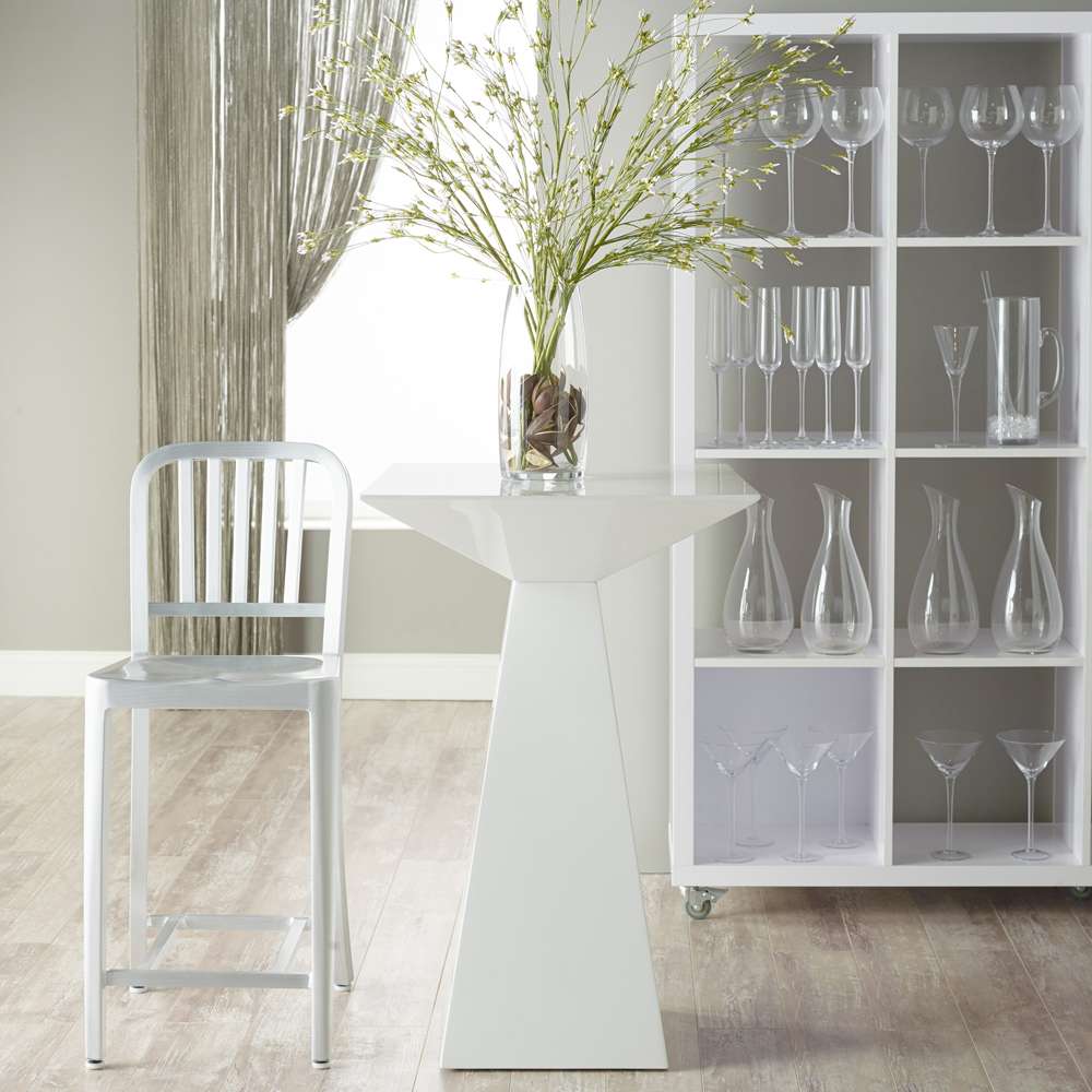 Euro Style - Tad-B 24in Bar Table in High Gloss White - 28008WHT-KIT veiw 5