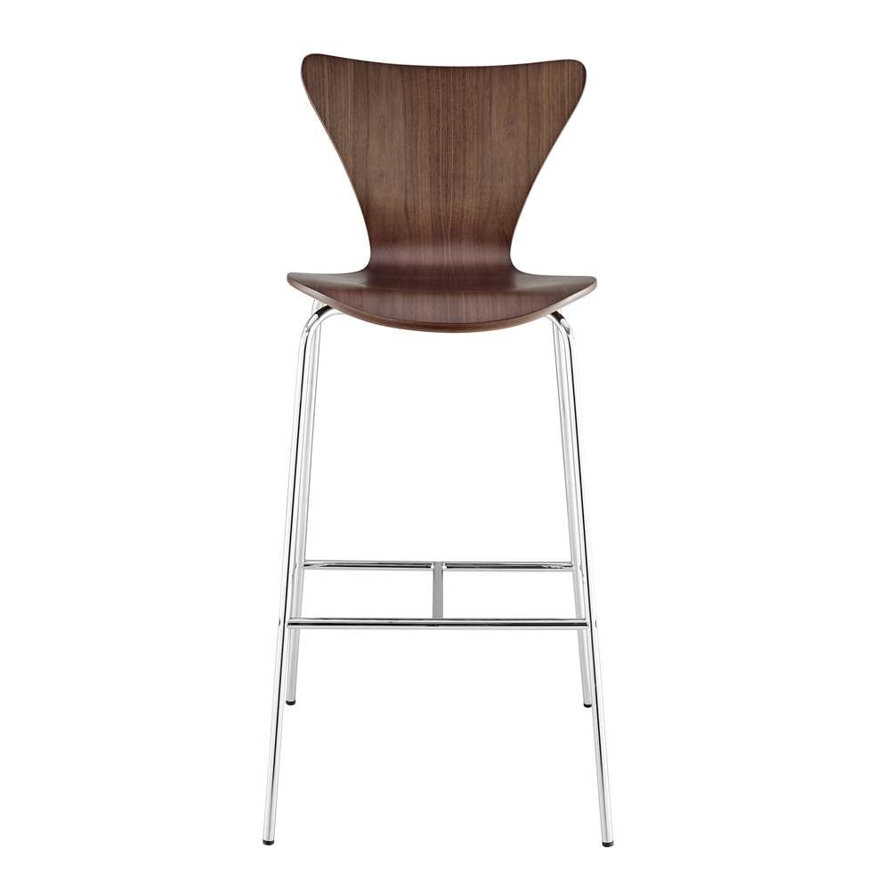 Euro Style - Tendy Bar Stool in American Walnut with Chrome Legs (Set of 4) - 02855WAL-MP4 veiw 1
