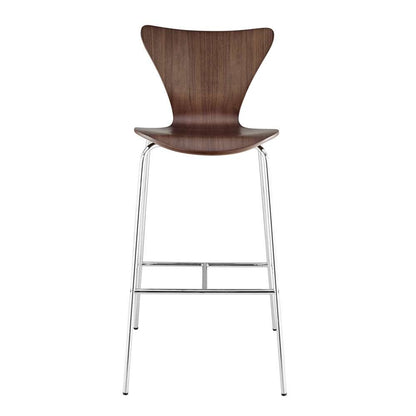 Euro Style - Tendy Bar Stool in American Walnut with Chrome Legs (Set of 4) - 02855WAL-MP4 veiw 1