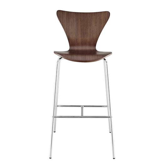 Euro Style - Tendy Bar Stool in American Walnut with Chrome Legs (Set of 4) - 02855WAL-MP4 veiw 1