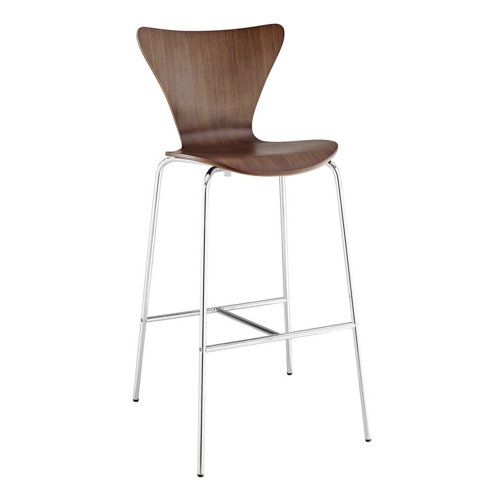 Euro Style - Tendy Bar Stool in American Walnut with Chrome Legs (Set of 4) - 02855WAL-MP4 veiw 2