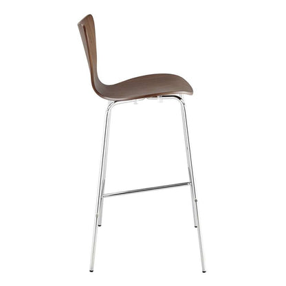Euro Style - Tendy Bar Stool in American Walnut with Chrome Legs (Set of 4) - 02855WAL-MP4 veiw 3
