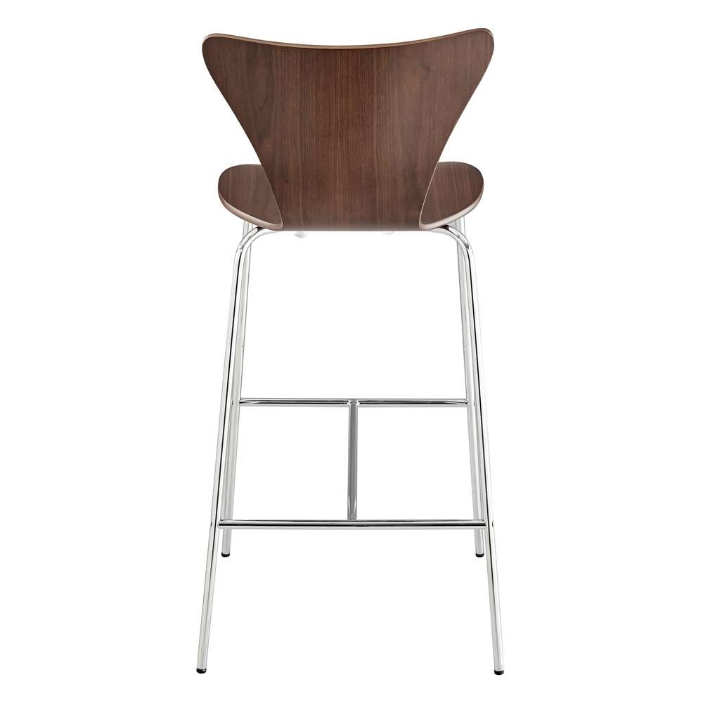 Euro Style - Tendy Bar Stool in American Walnut with Chrome Legs (Set of 4) - 02855WAL-MP4 veiw 5