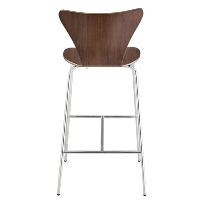 Euro Style - Tendy Bar Stool in American Walnut with Chrome Legs (Set of 4) - 02855WAL-MP4 veiw 5