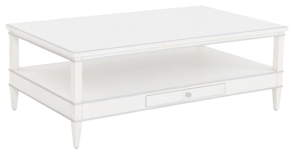 Fairfield Chair Company - Camille Cocktail Table, Linen With Antique Pewter Striping - 8018-CK view 1