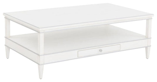 Fairfield Chair Company - Camille Cocktail Table, Linen With Antique Pewter Striping - 8018-CK view 1