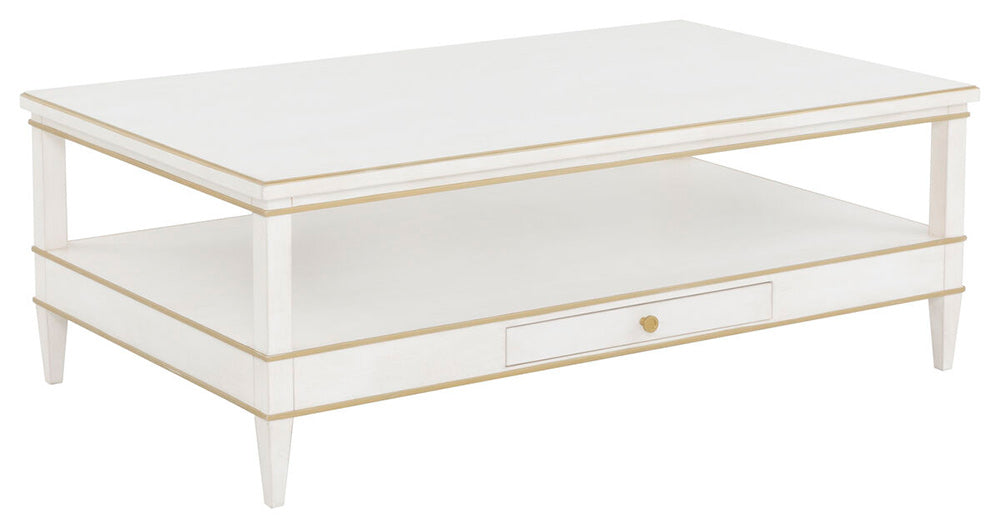 Fairfield Chair Company - Camille Cocktail Table, Linen Antique Gold Striping - 8019-CK view 1