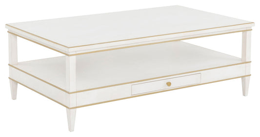 Fairfield Chair Company - Camille Cocktail Table, Linen Antique Gold Striping - 8019-CK view 1