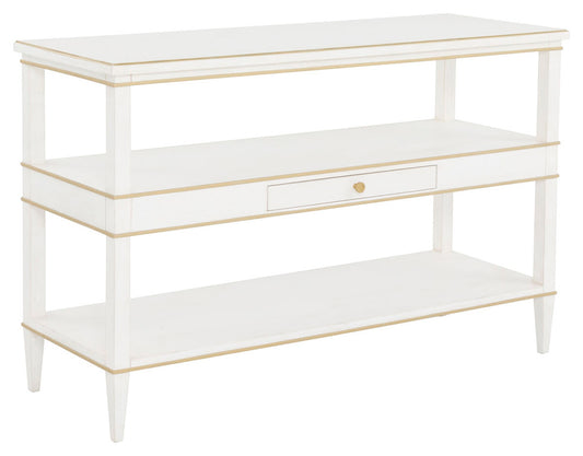 Fairfield Chair Company - Camille Console Table, Linen With Antique Gold Striping - 8019-99 view 1