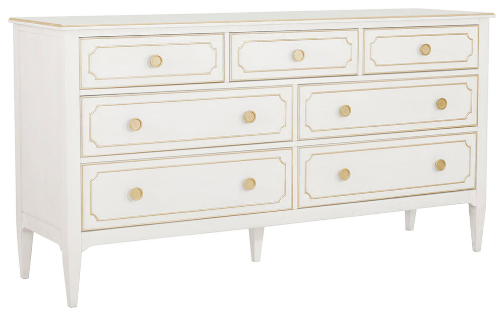 Fairfield Chair Company - Camille Dresser, Linen With Antique Gold Striping - 8019-DC view 1