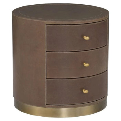 Fairfield Chair Company - Dimitri Three Drawer Round End Table, Kafe - 8071-19 view 1