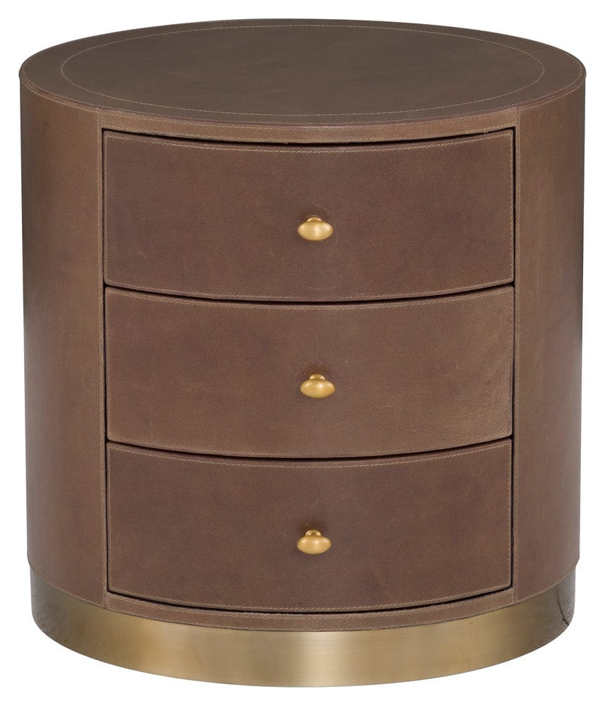 Fairfield Chair Company - Dimitri Three Drawer Round End Table, Kafe - 8071-19 view 4