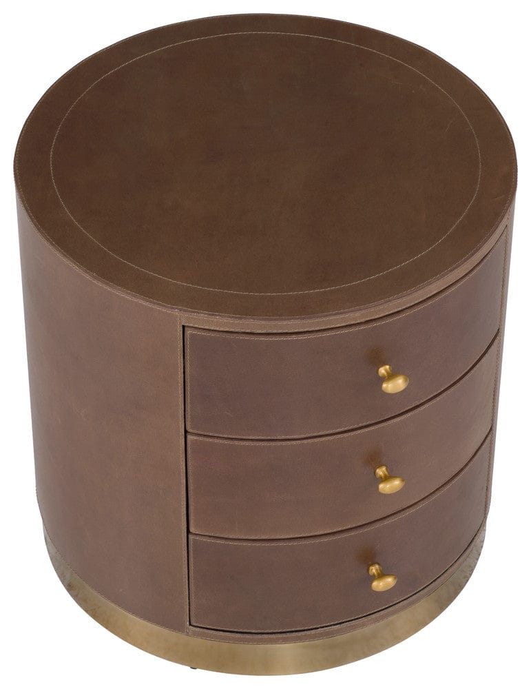 Fairfield Chair Company - Dimitri Three Drawer Round End Table, Kafe - 8071-19 view 6