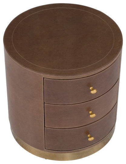 Fairfield Chair Company - Dimitri Three Drawer Round End Table, Kafe - 8071-19 view 6