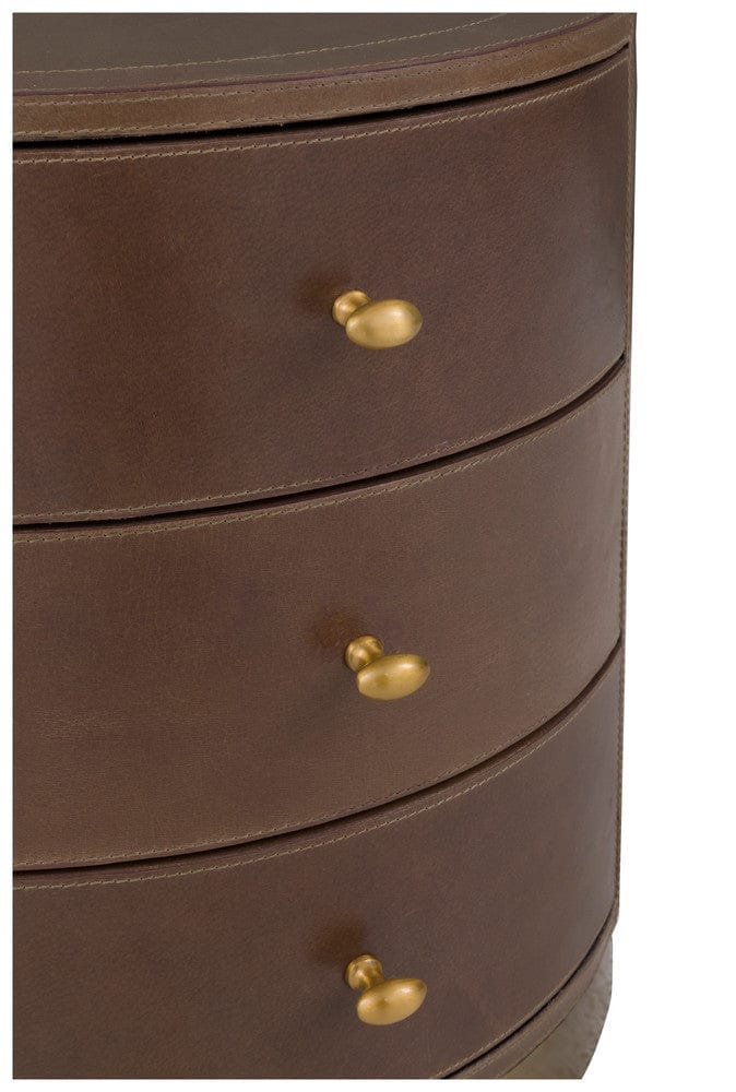 Fairfield Chair Company - Dimitri Three Drawer Round End Table, Kafe - 8071-19 view 7