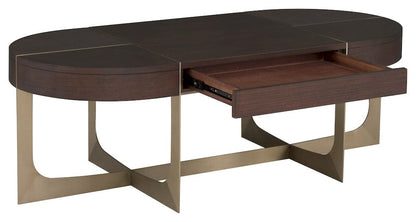 Fairfield Chair Company - Libby Langdon Goddard Oval Cocktail Table, Smoked Stone - 6360-13 view 2