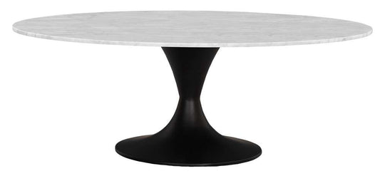 Fairfield Chair Company - Massimo Tulip Cocktail Height Table Base With Carrara Marble 54in Oval Table Top veiw 1