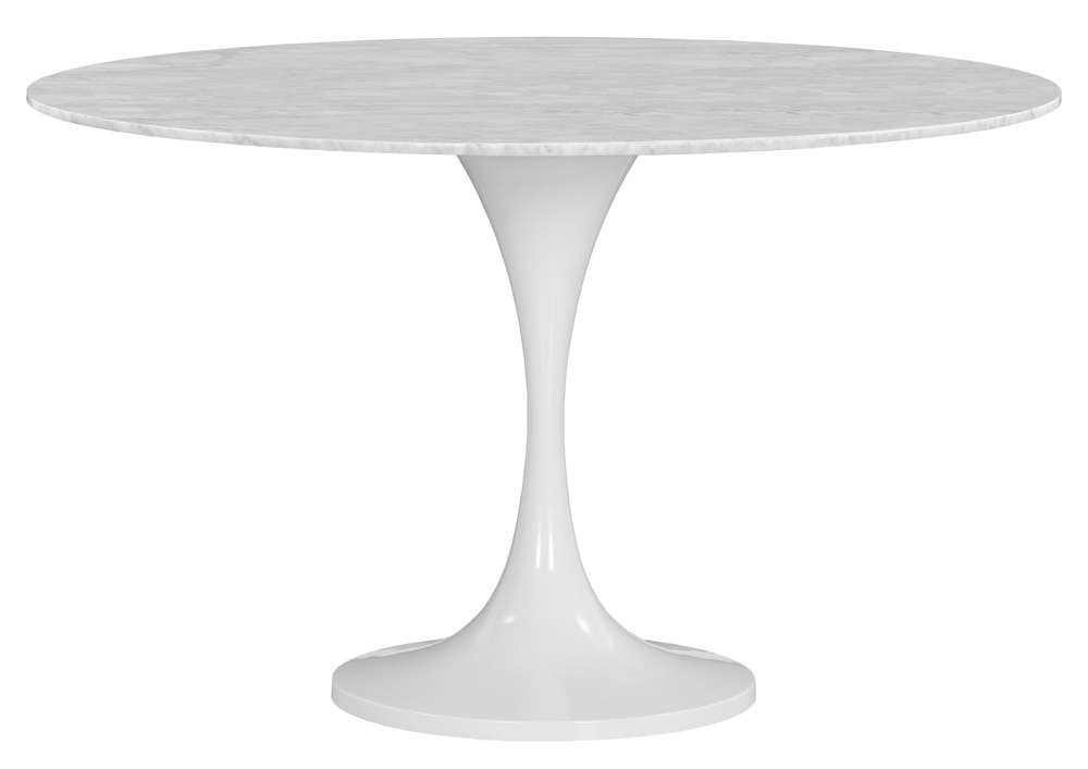 Fairfield Chair Company - Massimo Tulip Dining Height Table Base With Carrara Marble 48in Round Table Top veiw 1