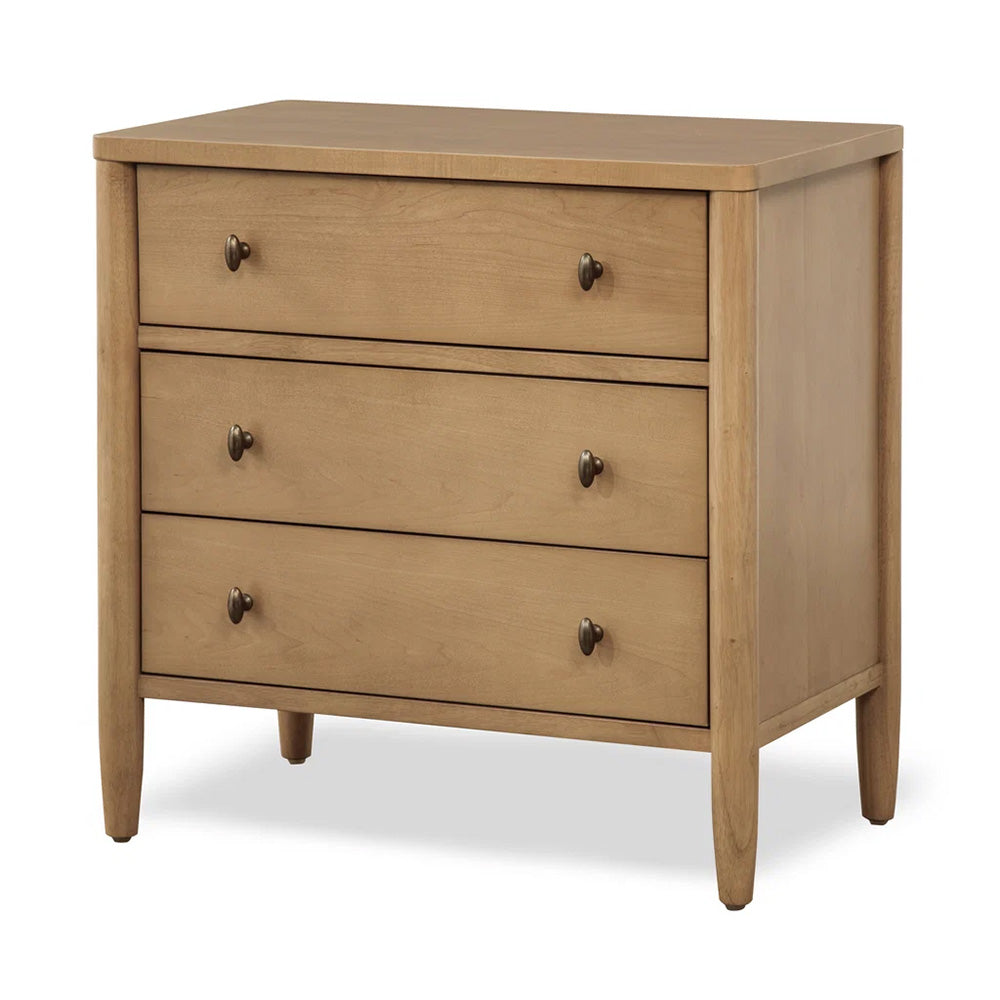 Finn & Louise - Chatham - 3 Drawer Nightstand with Power Strip, USB-A and USB-C Port - Warm Maple Finish - FL-B91133-MAPLE view 1