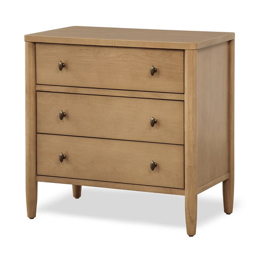 Finn & Louise - Chatham - 3 Drawer Nightstand with Power Strip, USB-A and USB-C Port - Warm Maple Finish - FL-B91133-MAPLE view 1