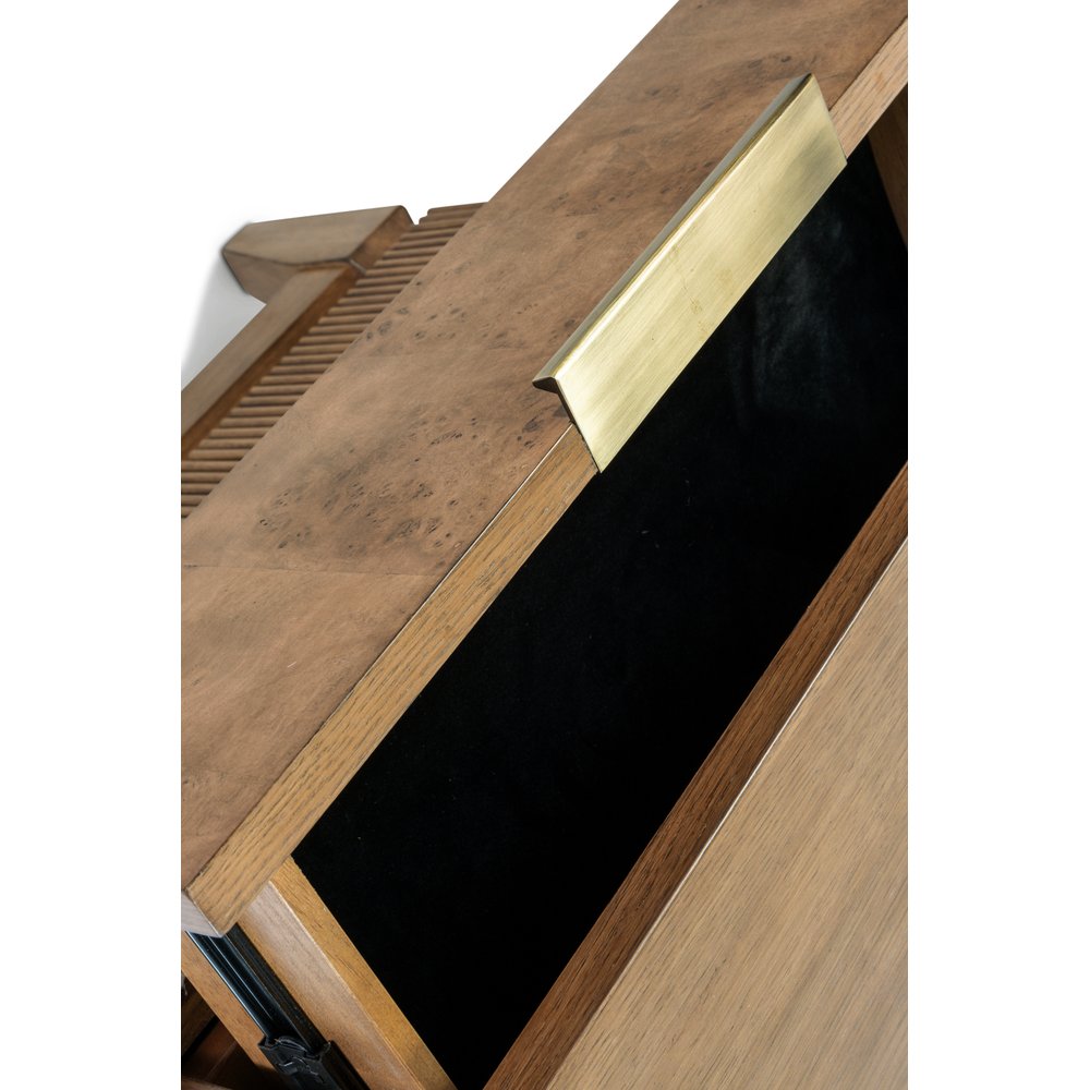 Finn & Louise - Manhattan Valley - 3 Drawer Nightstand with Power Strip, USB-A and USB-C Port - Vintage Chestnut Finish - FL-B97533-VINTAGECHESTNUT view 3