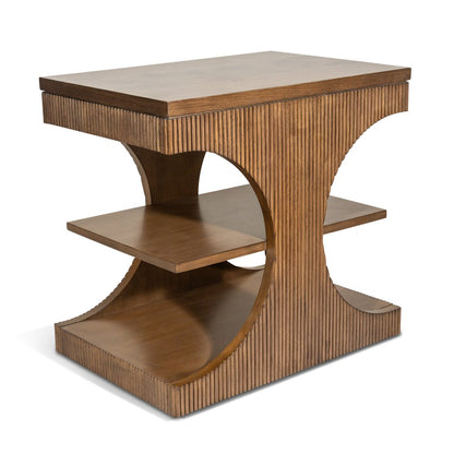 Finn & Louise - Manhattan Valley - Chairside Table - Vintage Chestnut Finish - FL-B97505-VINTAGECHESTNUT view 1