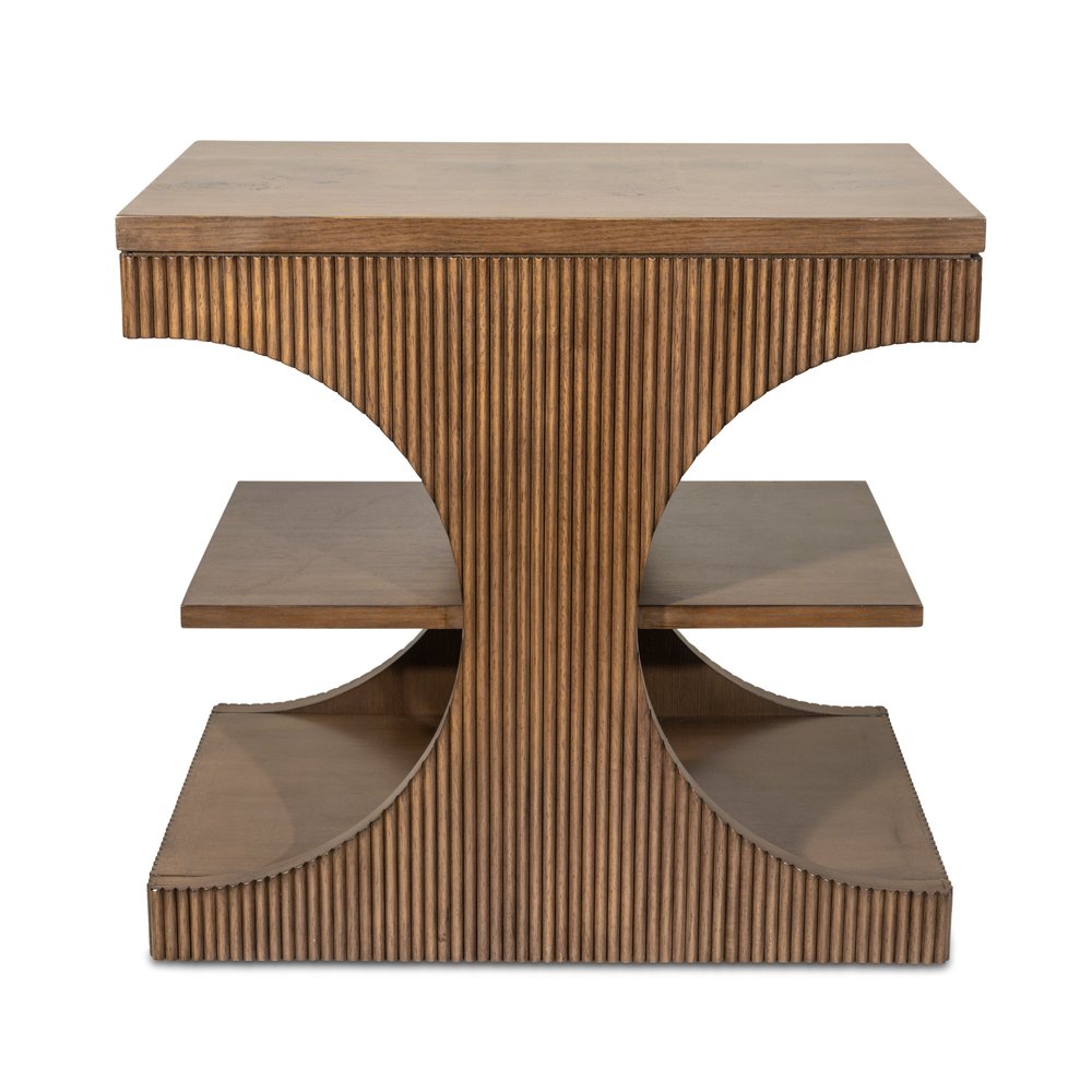 Finn & Louise - Manhattan Valley - Chairside Table - Vintage Chestnut Finish - FL-B97505-VINTAGECHESTNUT view 2