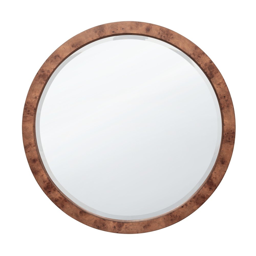 Finn & Louise - Manhattan Valley - Round Wall Mirror - Vintage Chestnut Finish - FL-B97538-VINTAGECHESTNUT view 1
