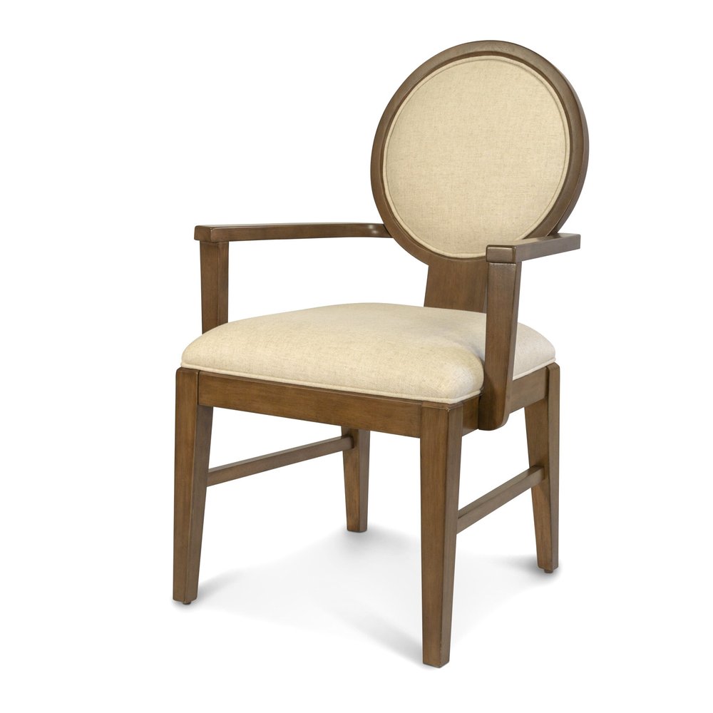 Finn & Louise - Manhattan Valley - Upholstered Arm Chair - Vintage Chestnut Finish - Neutral Upholstery (Set of 2) - FL-D97582-VINTAGECHESTNUT view 1