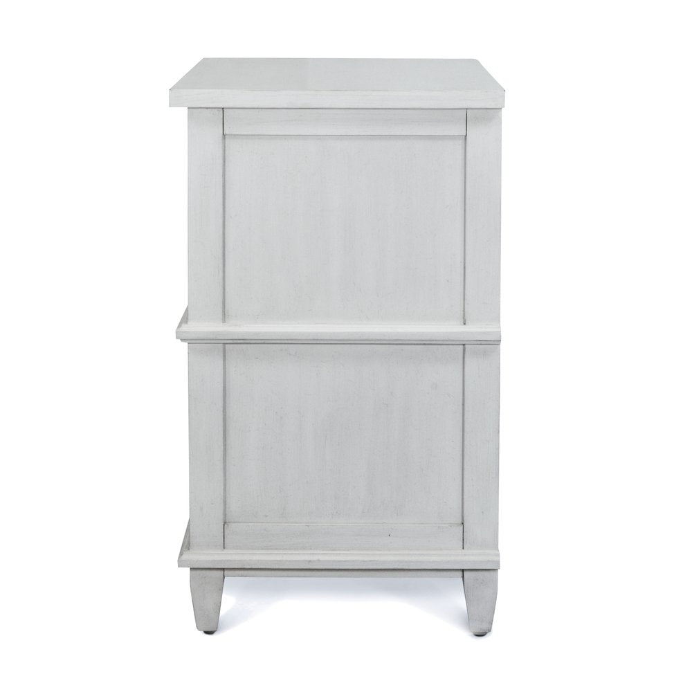 Finn & Louise - Point Breeze - 2 Drawer Nightstand with Power Strip, USB-A and USB-C Port - Fresh White with Soft Grey Glaze Finish - FL-B65032-FRESHWHITE view 4