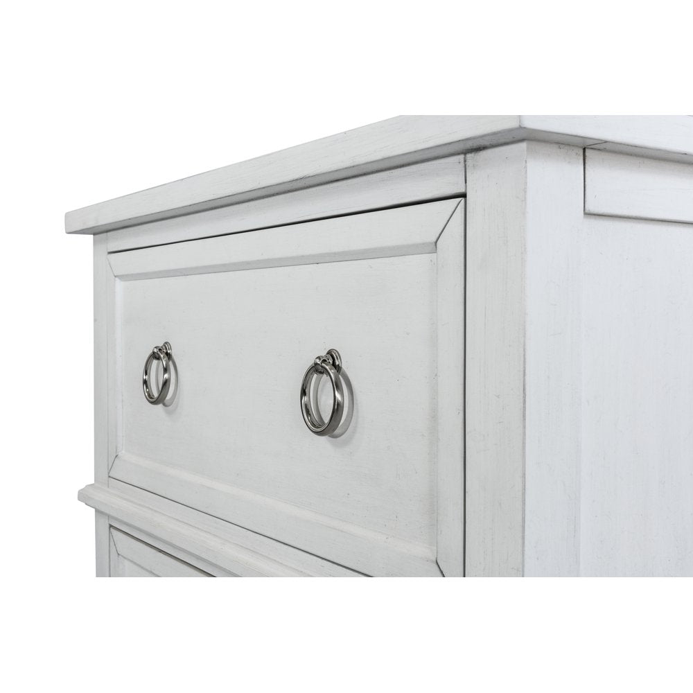 Finn & Louise - Point Breeze - 2 Drawer Nightstand with Power Strip, USB-A and USB-C Port - Fresh White with Soft Grey Glaze Finish - FL-B65032-FRESHWHITE view 5