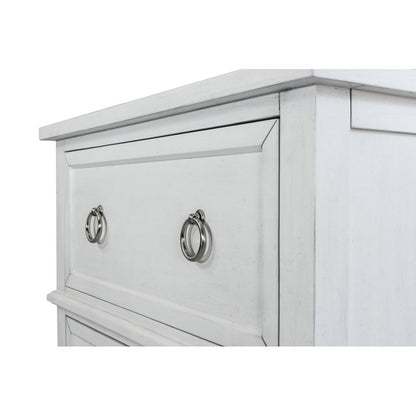 Finn & Louise - Point Breeze - 2 Drawer Nightstand with Power Strip, USB-A and USB-C Port - Fresh White with Soft Grey Glaze Finish - FL-B65032-FRESHWHITE view 5