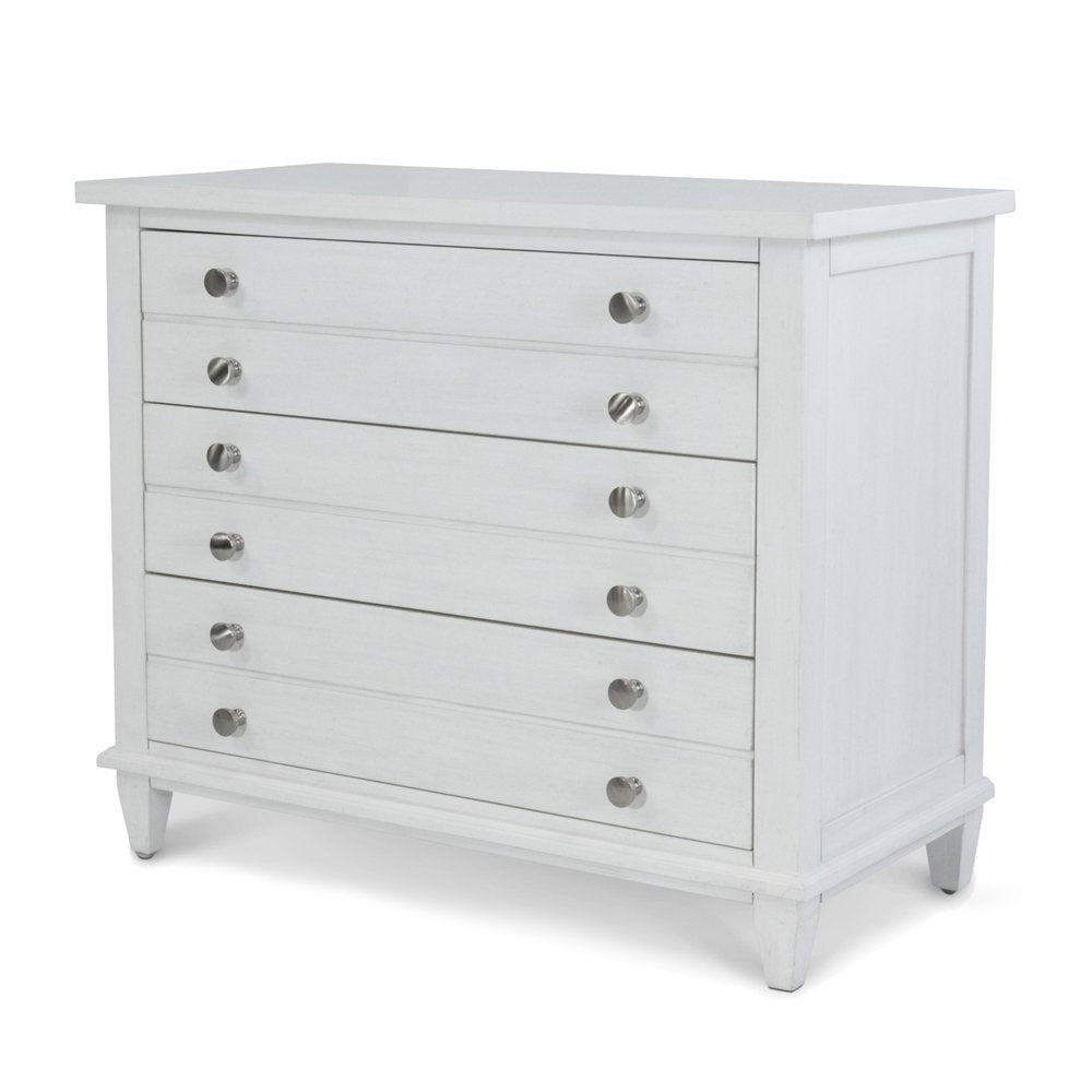 Finn & Louise - Point Breeze - 3 Drawer Bachelor's Chest - Fresh White with Soft Grey Glaze Finish - FL-B65033-FRESHWHITE view 1