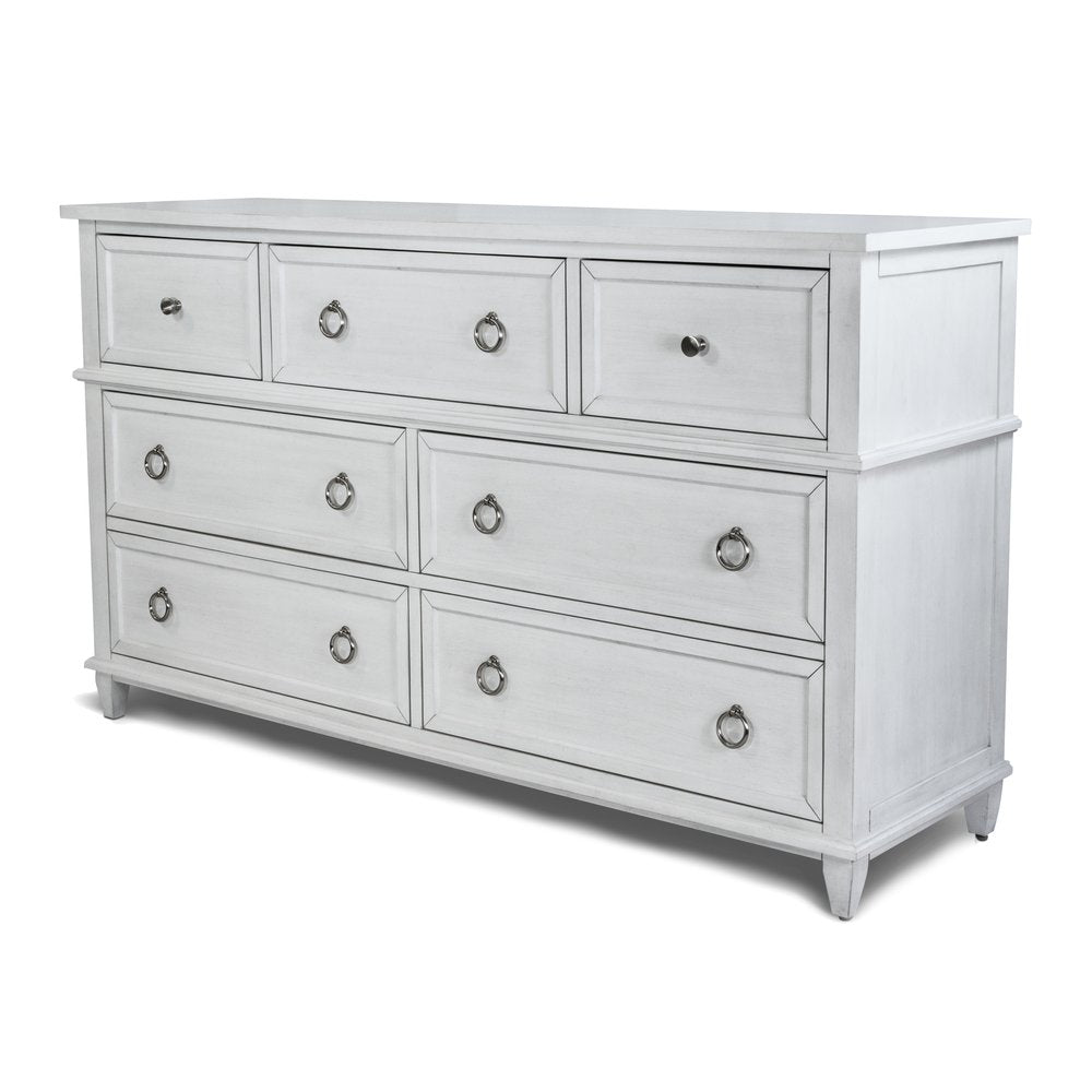 Finn & Louise - Point Breeze - 7 Drawer Dresser - Fresh White with Soft Grey Glaze Finish - FL-B65036-FRESHWHITE view 1