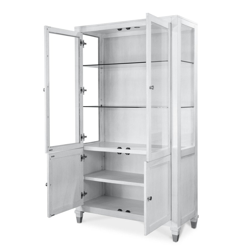 Finn & Louise - Point Breeze - Curio with Metal and Touch Lighting - Fresh White with Soft Grey Glaze Finish - FL-D65016-FRESHWHITE view 3