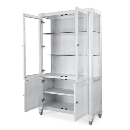 Finn & Louise - Point Breeze - Curio with Metal and Touch Lighting - Fresh White with Soft Grey Glaze Finish - FL-D65016-FRESHWHITE view 3