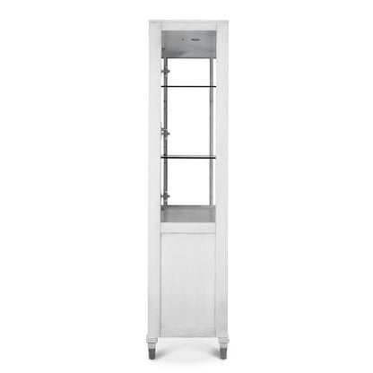 Finn & Louise - Point Breeze - Curio with Metal and Touch Lighting - Fresh White with Soft Grey Glaze Finish - FL-D65016-FRESHWHITE view 4