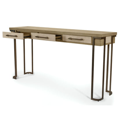 Finn & Louise - Rio Vista - 3-Drawer Console Table with Power Strip, USB-A and USB-C Port - Muted Earth Tones and Clay Finish - FL-B70004-EARTHCLAY view 1