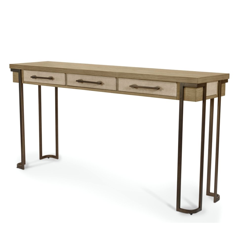 Finn & Louise - Rio Vista - 3-Drawer Console Table with Power Strip, USB-A and USB-C Port - Muted Earth Tones and Clay Finish - FL-B70004-EARTHCLAY view 4