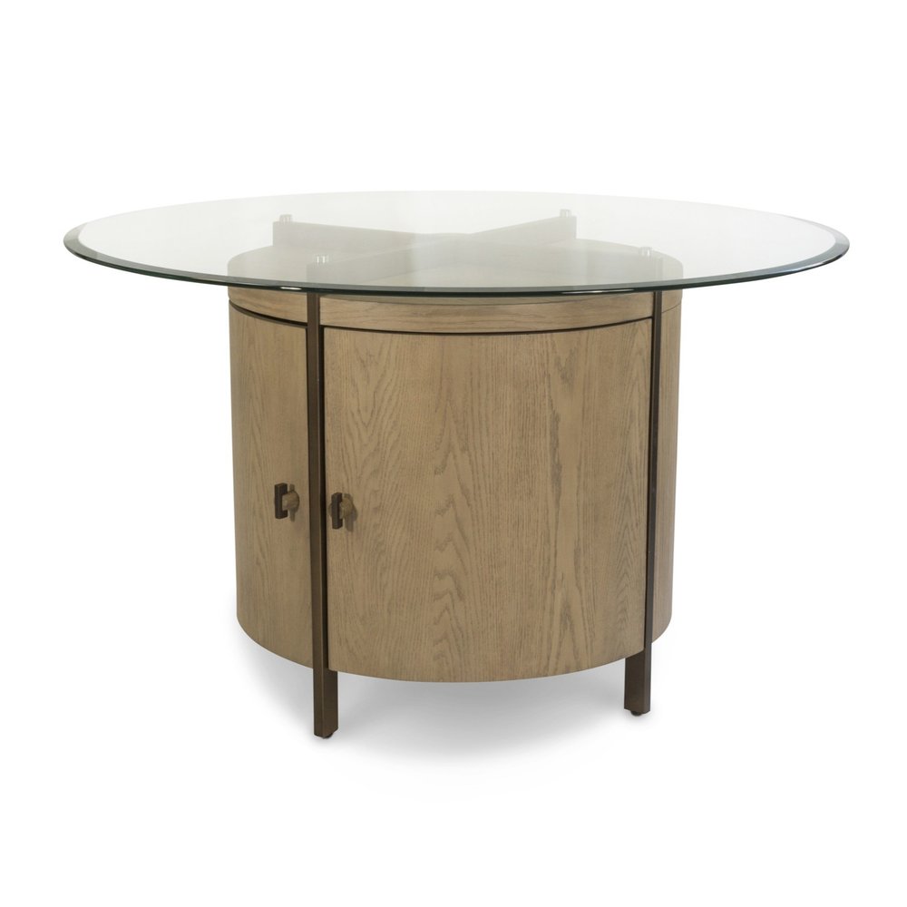 Finn & Louise - Rio Vista - 54" Round Dining Table with Storage - Muted Earth Tones and Clay Finish - FL-D70085-EARTHCLAY view 1