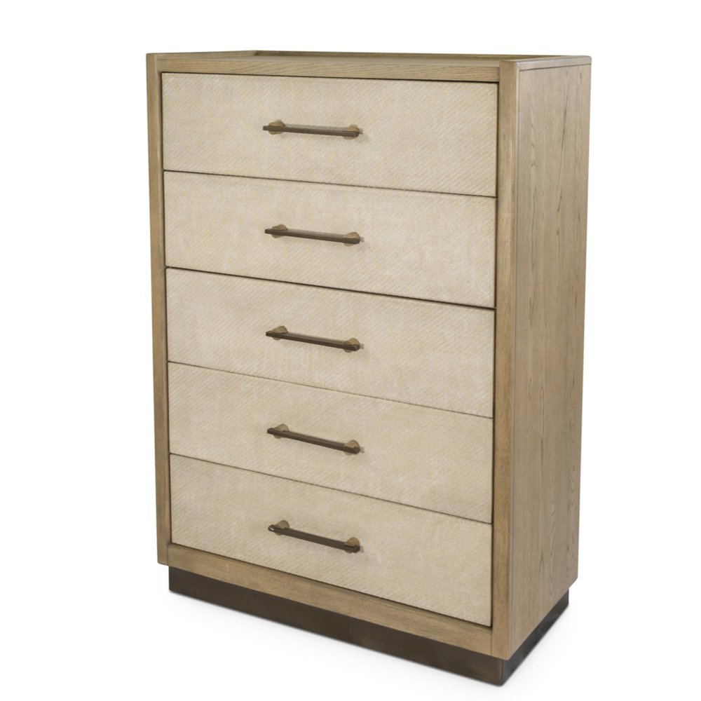Finn & Louise - Rio Vista - Woven 5 Drawer Chest - Muted Earth Tones and Clay Finish - FL-B70035-EARTHCLAY view 1