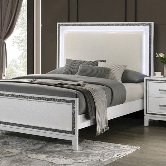 Furniture of America - Lucida E.King Bed in White - FM7203WH-EK-BED